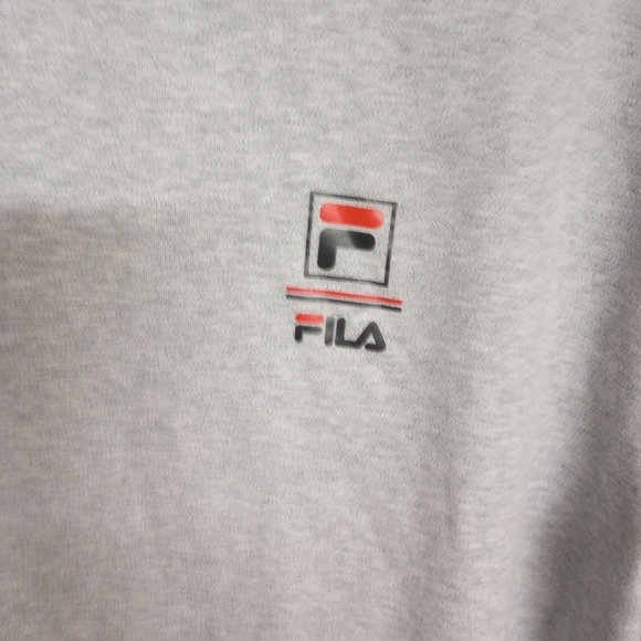 Fila Crewneck Sweatshirt Mens XL Gray Long Sleeve Pullover Logo Casual Top Retro - Picture 6 of 9